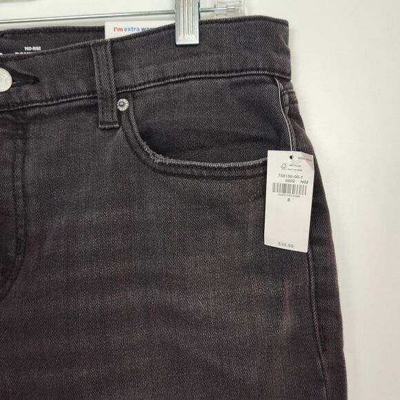 NWT Old Navy Jeans Women's Size 8 Black Mid-rise Boyfriend Built-In Warm - Picture 8 of 12